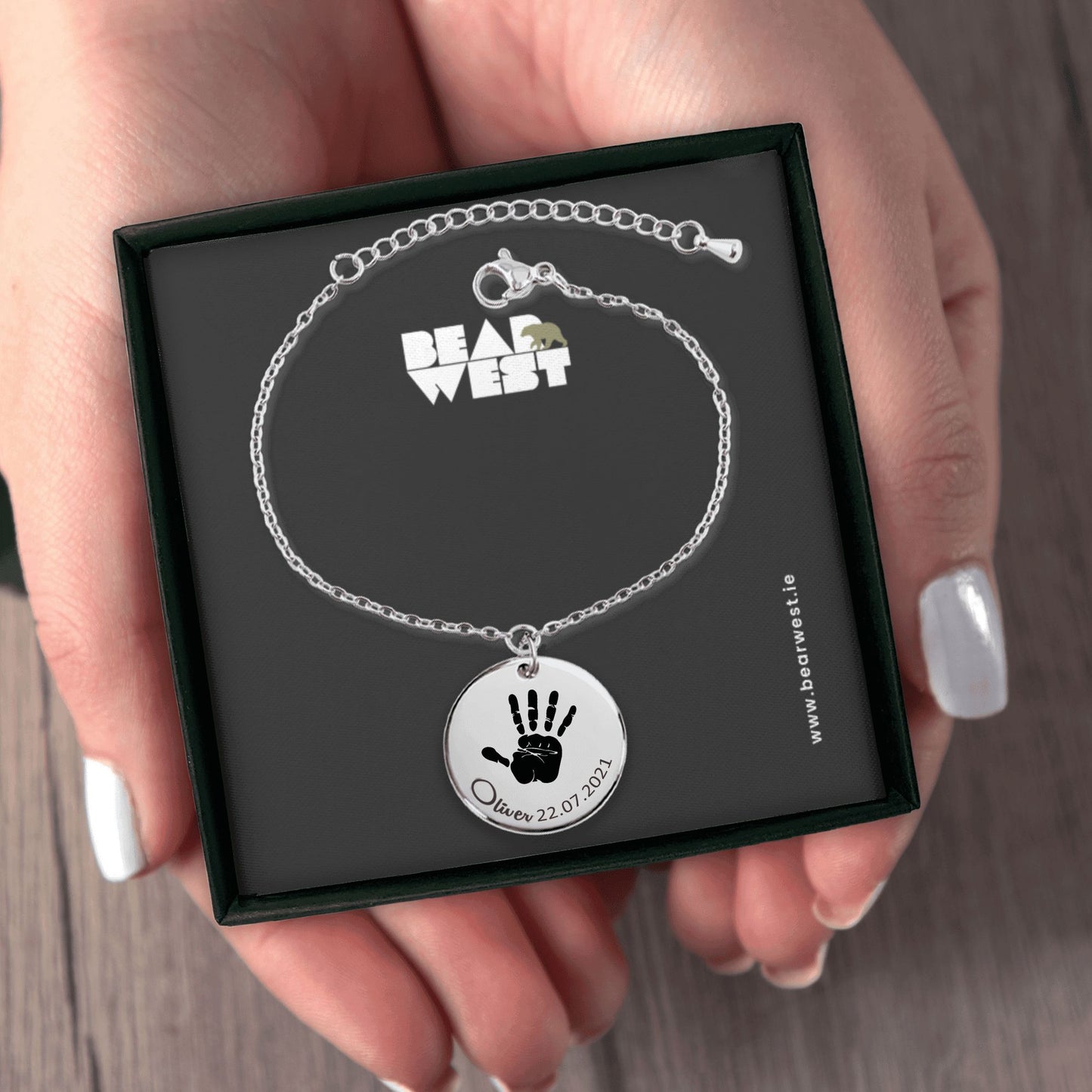 Personalised Baby Hand Print Bracelet - Chain Style
