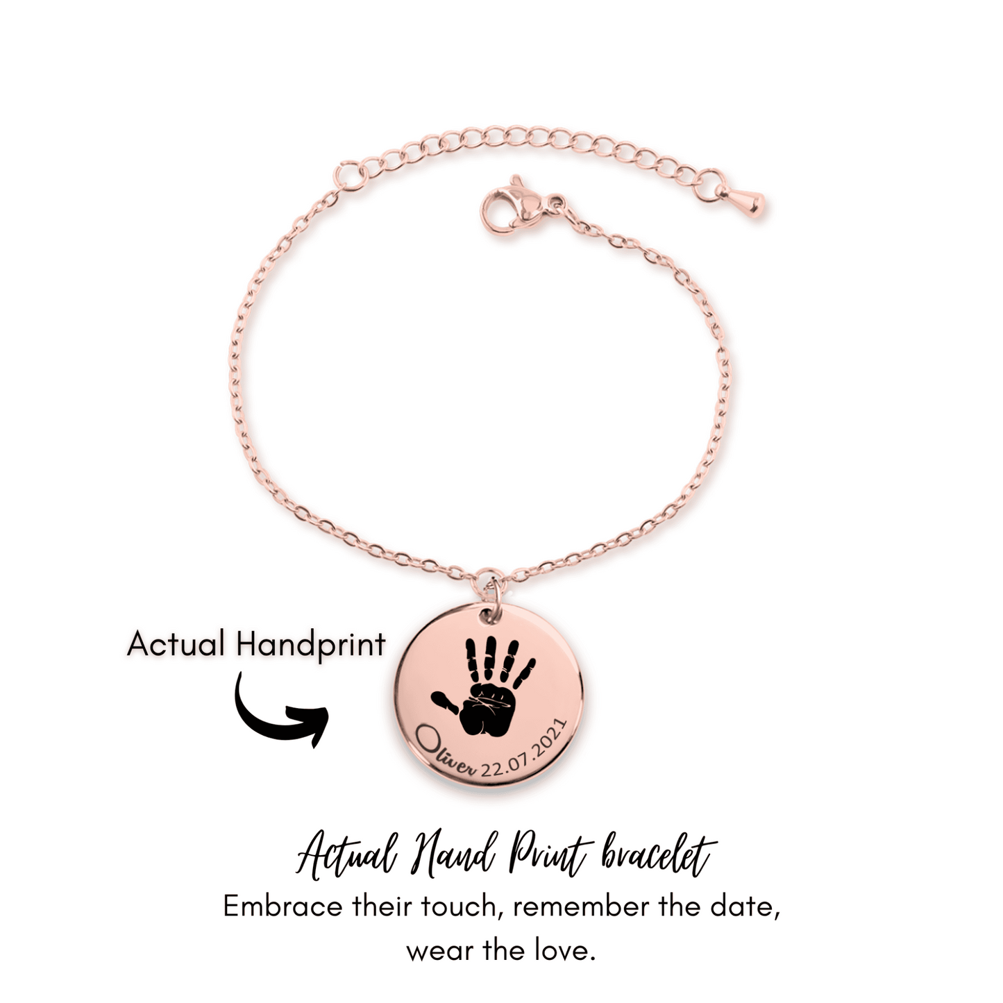 Personalised Baby Hand Print Bracelet - Chain Style