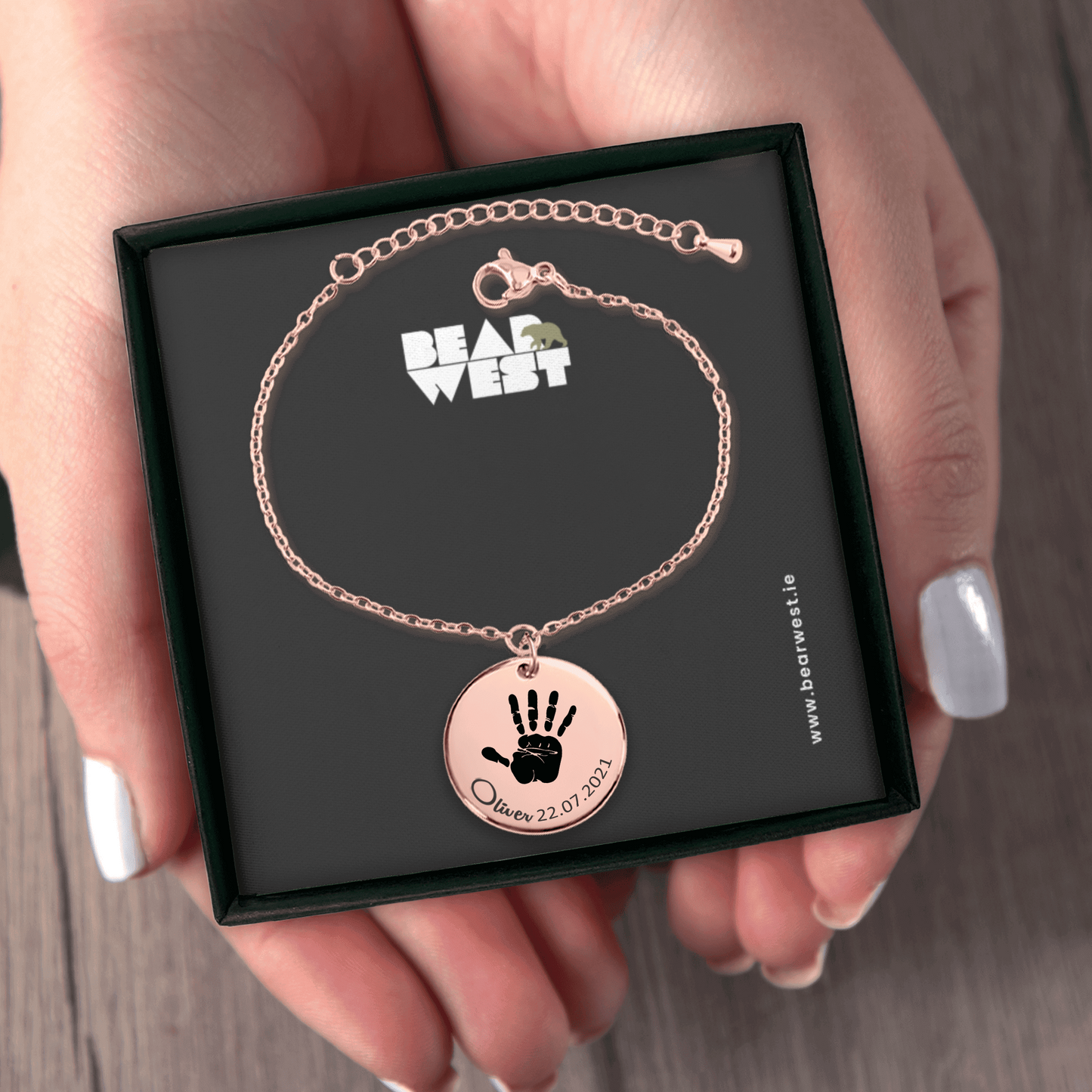 Personalised Baby Hand Print Bracelet - Chain Style