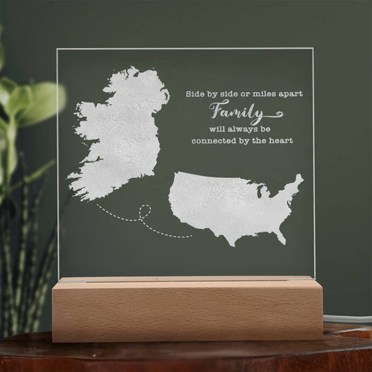 'Side By Side' Family Quote Gift - Long Distance Irish Gift - Ireland to USA