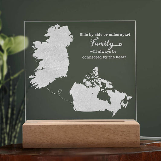 'Side By Side' Family Quote Gift - Long Distance Irish Gift - Ireland to Canada