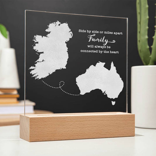 'Side By Side' Family Quote Gift - Long Distance Irish Gift - Ireland to Australia