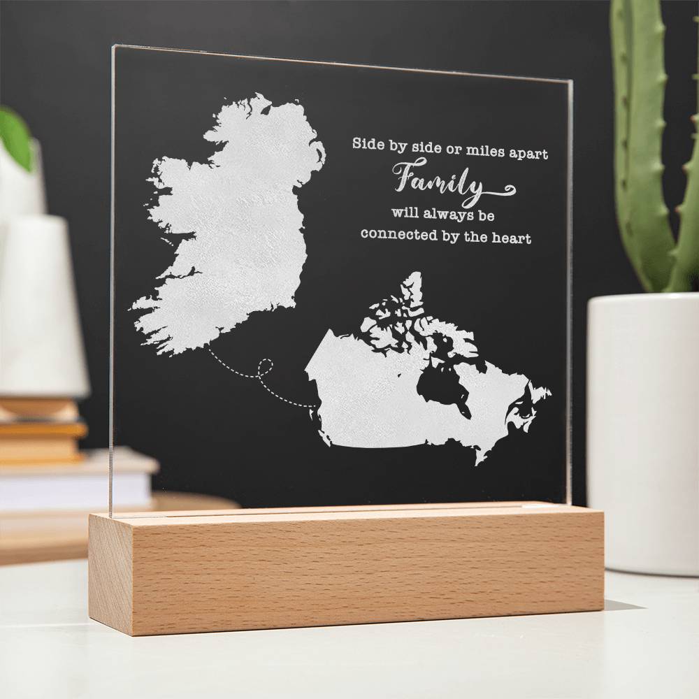 'Side By Side' Family Quote Gift - Long Distance Irish Gift - Ireland to Canada