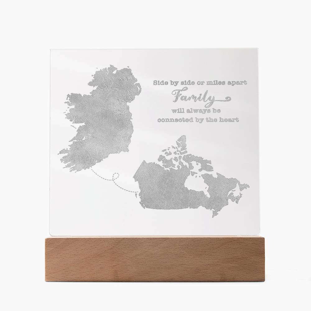 'Side By Side' Family Quote Gift - Long Distance Irish Gift - Ireland to Canada