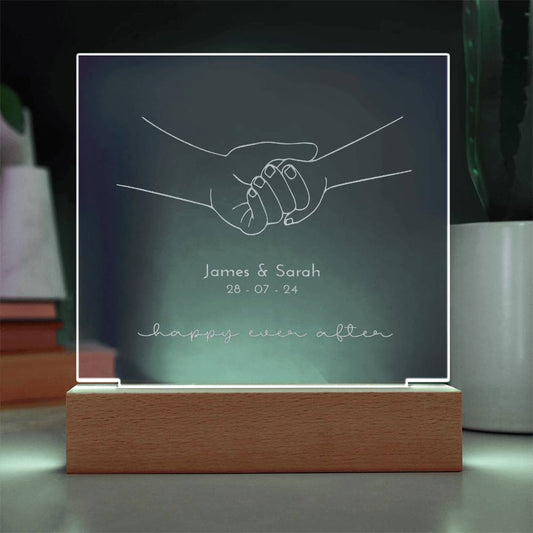 Personalised Wedding Gift - Engraved LED Night Light Gift For Couples