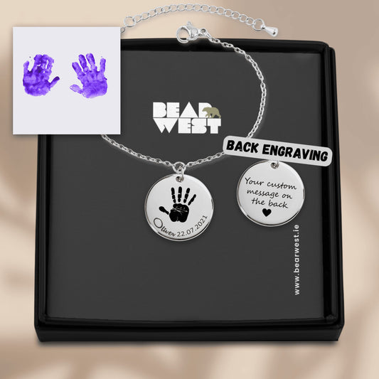 Personalised Baby Hand Print Bracelet - Chain Style