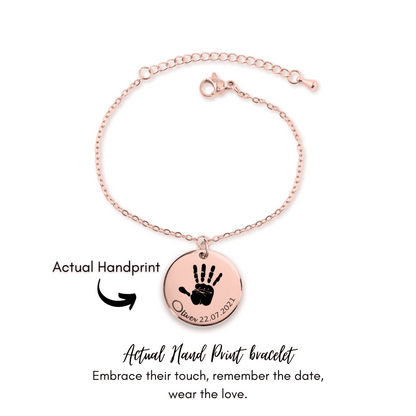 Personalised Baby Hand Print Bracelet - Chain Style